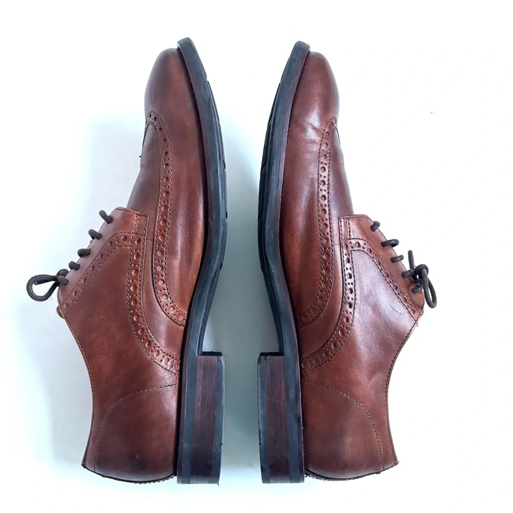 Cole Haan Watson Brown Wingtip Oxford Dress Shoes Leather Size 10.5 Medium